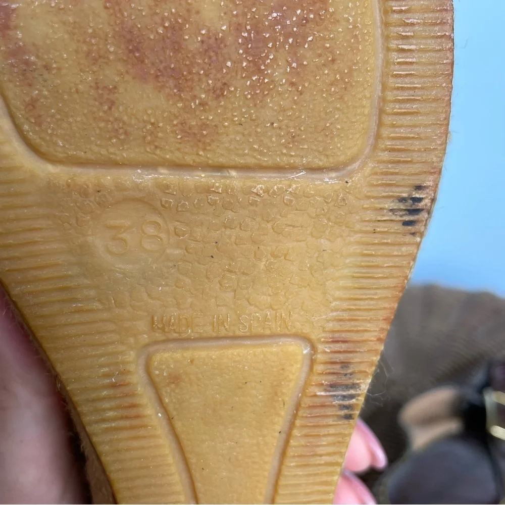 Andre Assous crossed straps Espadrilles wedges sandals size eu 38 usa 7.5
